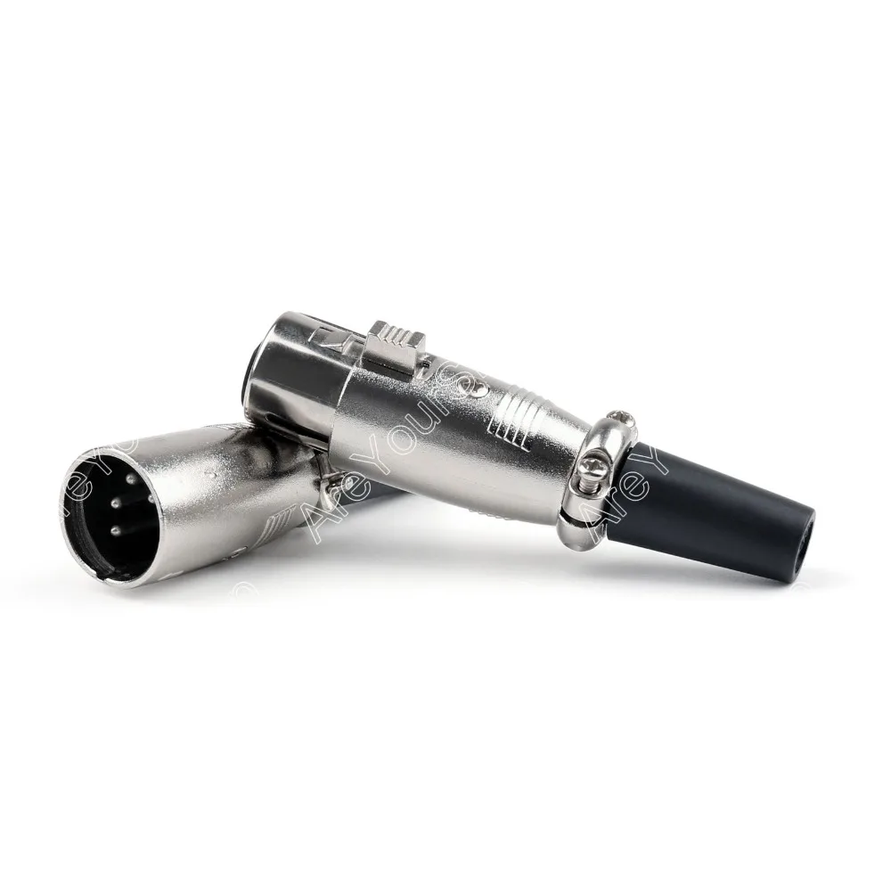 

Areyourshop Sale 10 Pcs Nickel Plated 4Pin Female Adapter + 4Pin XLR Male Plug Audio Microphone Connector