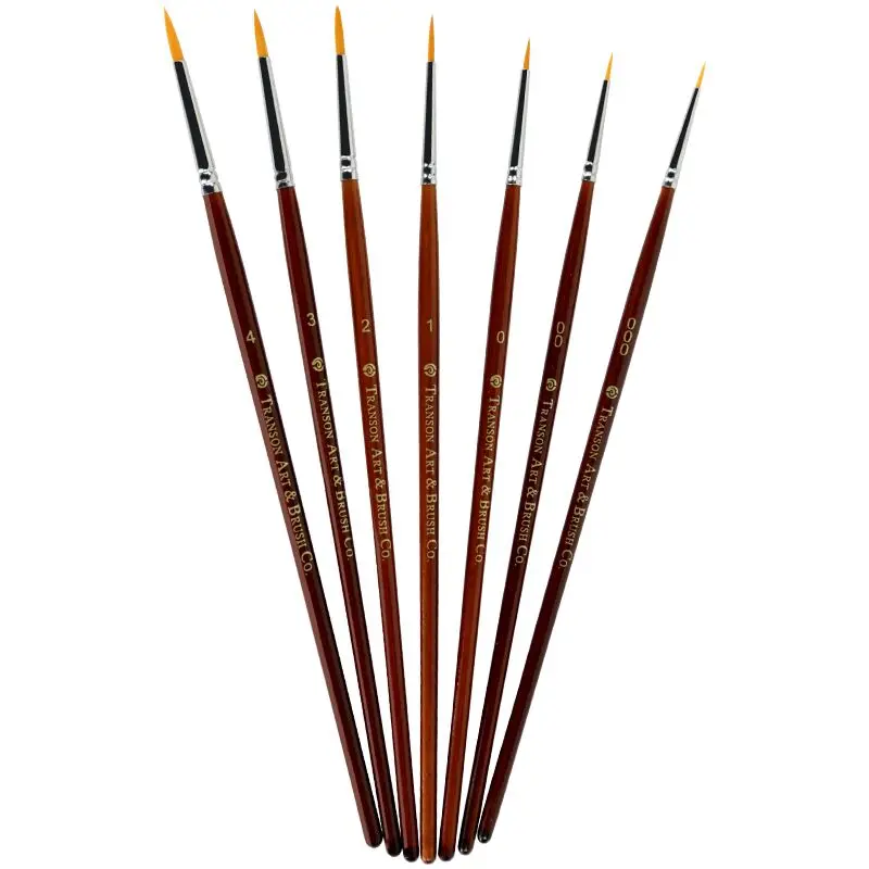

7pcs a set point head nylon hair wooden handle Artist watercolor lettering paint brush set,script brushes, liner brush,free ship