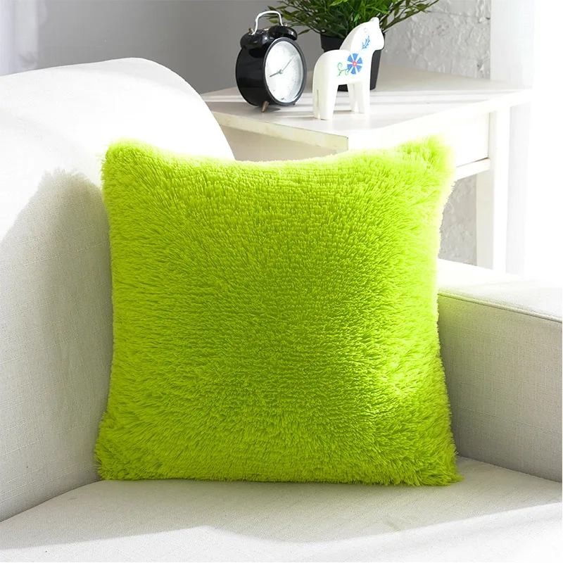Домашние Декоративные диванные подушки, плюшевая однотонная подушка, подушка для дивана - Цвет: 9