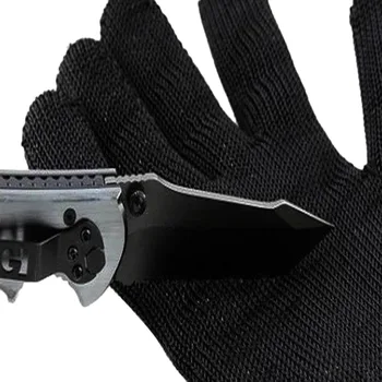 

1 Pair Black Working Safety Gloves Cut-Resistant Protective Stainless Steel Wire Butcher Anti-Cutting Gloves for hunting