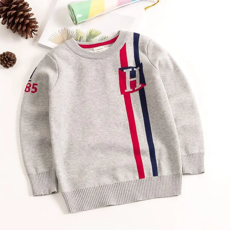 

QAZIQILAND Autumn Spring Toddler boys sweater baby kids knitwear fashion plaid pattern jumper long sleeve pullover knitted top