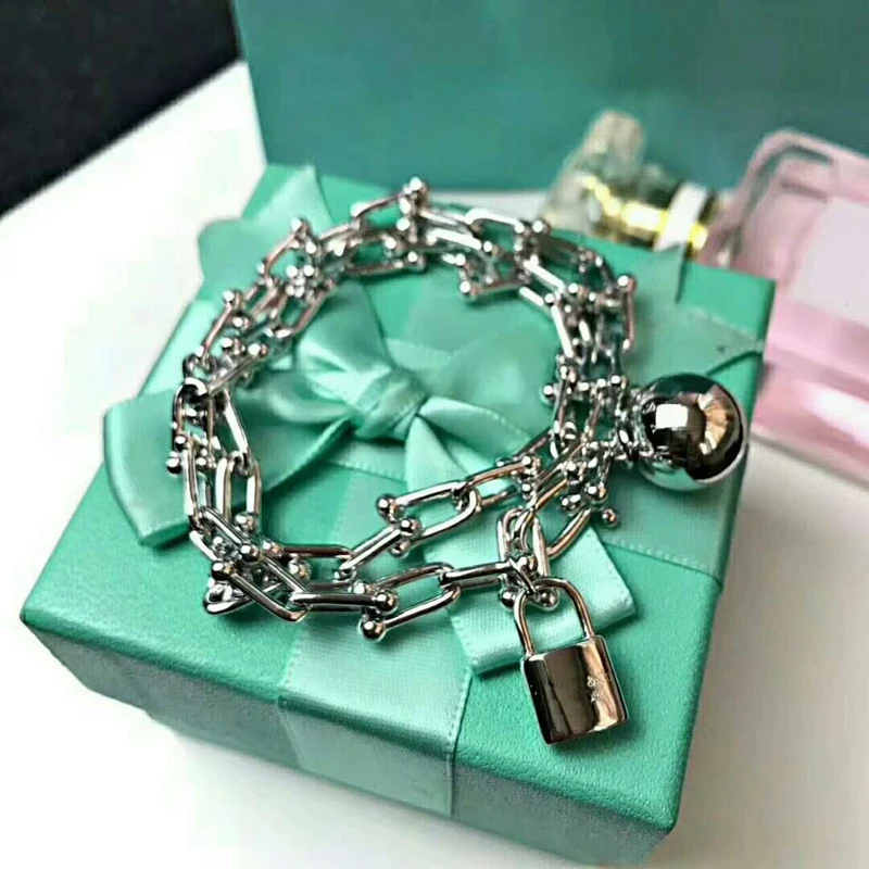 

Luxury Titanium steel quality Charm Chain Fit Original Bracelet Bangle for Women Authentic Jewelry Pulseira Gift 3 color