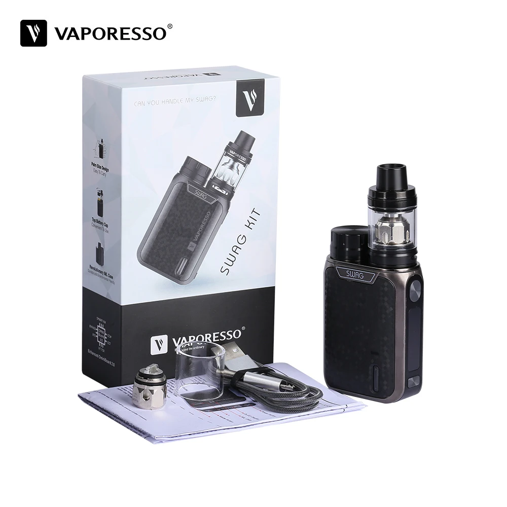 Vaporesso Swag набор электронных сигарет No 18650 с 80 Вт TC коробка мод Vape 3,5 мл NRG бак GT испаритель