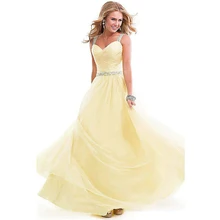 2016 Kuxury Cocktailkleider Chiffon Herzförmiger ausschnitt bodenlangen A-linie Homecoming Party Abendkleid robe de cocktail Gelbe