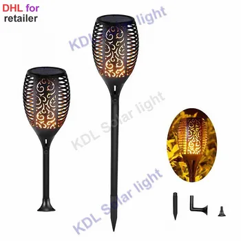 

4pcs/lot Solar 96 LEDs Lawn Dancing flame Torch Lights radar 3 working mode LED lantern lamp waterproof camp street outdoor dec