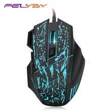 FELYBY A874 3200 Точек на дюйм 7 кнопок светодиодный USB Проводная игровая клавиатура Мышь совместим с компьютера и ноутбука
