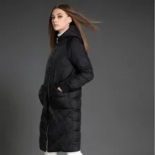 Женское зимнее пуховое пальто с большим карманом, теплое пуховое пальто с капюшоном, женское длинное пальто в стиле кокона, зимнее пальто