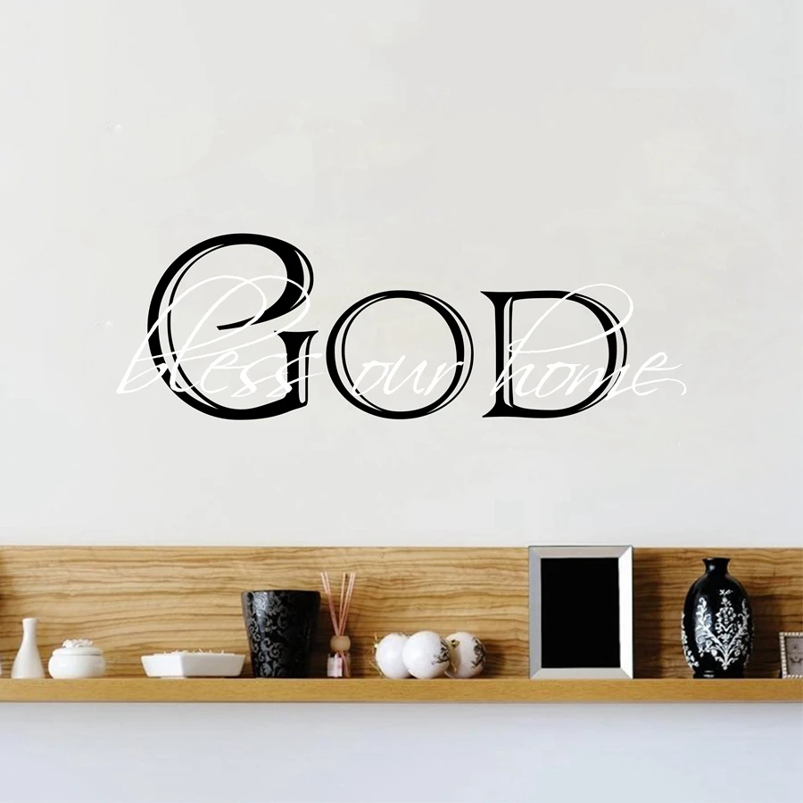 Виниловые наклейки на стену с надписью God Bless Our Home|decal sticker printing|sticker computerdecal tile |