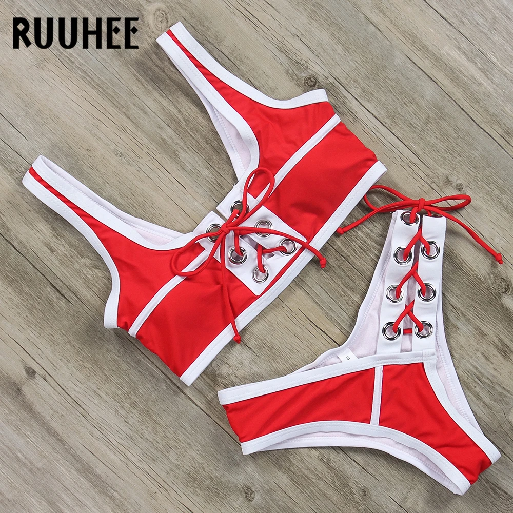 RUUHEE ушко бикини для женщин пикантные купальники для малышек купальный костюм Push Up бинты комплект 2018 пляжная одежда Biquini 5 цветов