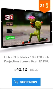 HENZIN 16:9 сгущенный складной 100 дюймовый экран проектора Матовый Белый Передний Задний HD 3D экран Для проекционного экрана домашнего кинотеатра