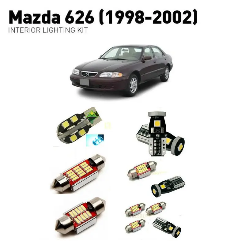 Светодиодные внутренние светильники для mazda 626 1998-2002 12 шт. светодиодные фонари для автомобилей комплект освещения автомобильные лампы Canbus