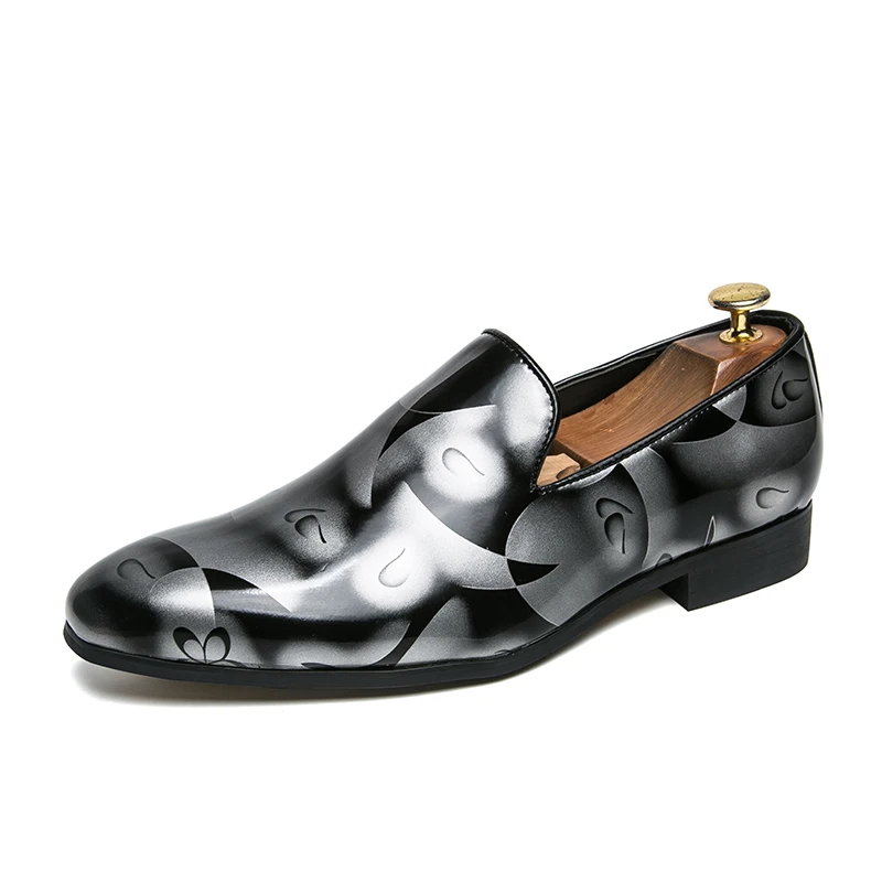 cool flowers print patent leather men shoes luxury italian brand camouflage male footwear mixcolors glossy oxford shoes for men (6)