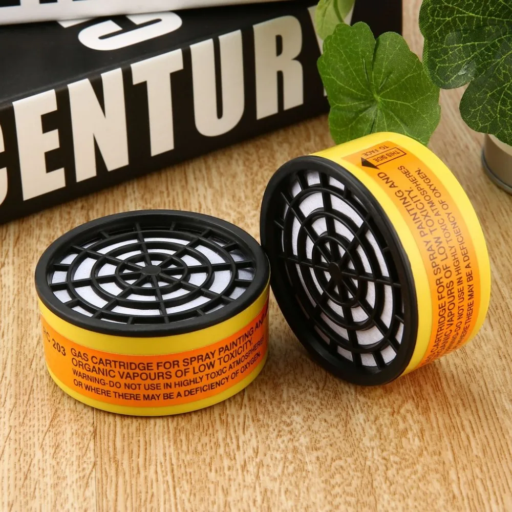 

2Pcs Cartridges Chemical Safety Active Carbon Box Painting Gas Filter Respirator Industrial Safety Equipment for Gas Mask