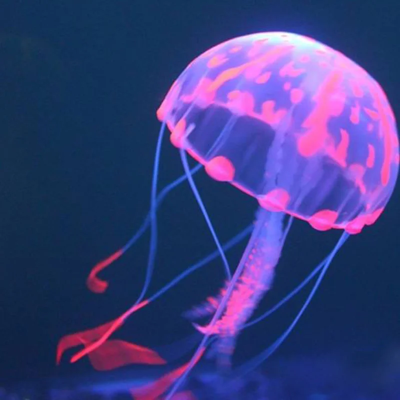 

Aquarium fish tank decorative landscaping luminous simulation software fluorescent jellyfish For Fish Aquarium Decoration