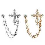 LUCKY-YEAR-Luxury-Unisex-Gold-Color-Cross-Dress-Scarf-Brooches-Fashion-Jewelry-