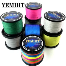 YEMIHT плетеная леска 300 м 500 м 1000 м 4/8 нити многонитевая рыболовная проволока для ловли карпа 10-120lb