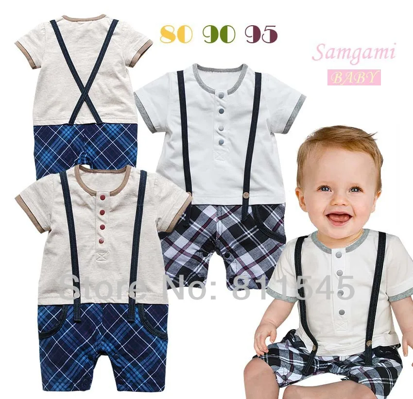 Buy One Piece Body Baby Boy Romper with Suspenders