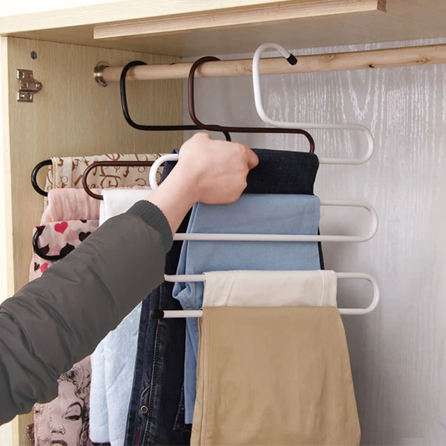 Multifunctional S type 5 Layers pants hanger Tie Rack Belt Holder