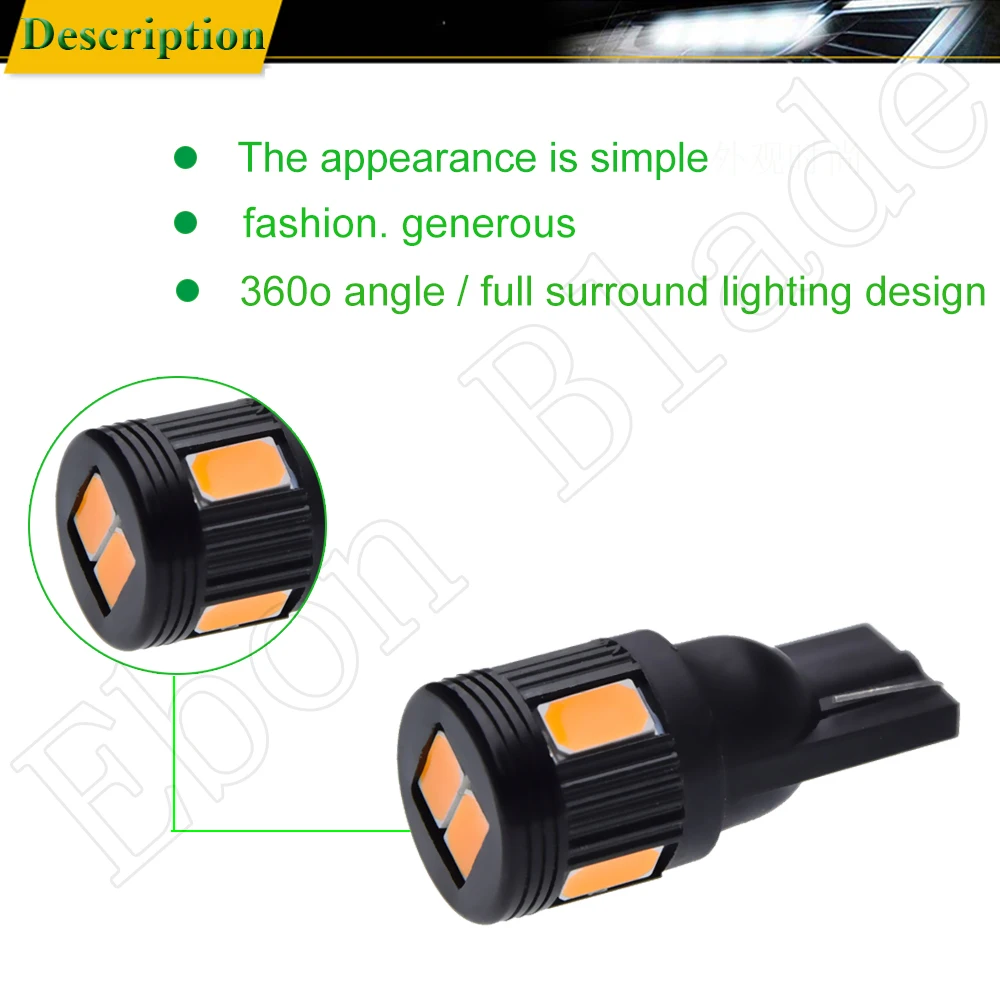 Автомобильный светодиодный светильник T10 W5W t 10 5w5 194 SMD для чтения интерьера