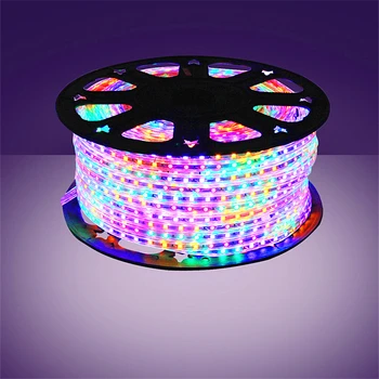 

220V Flexible Led Strip SMD 5050 60Leds/M Waterproof IP67 W WW RGB Led Tape Light With EU Power Plug 1M 2M 3M 4M 5M 10M 15M 20M