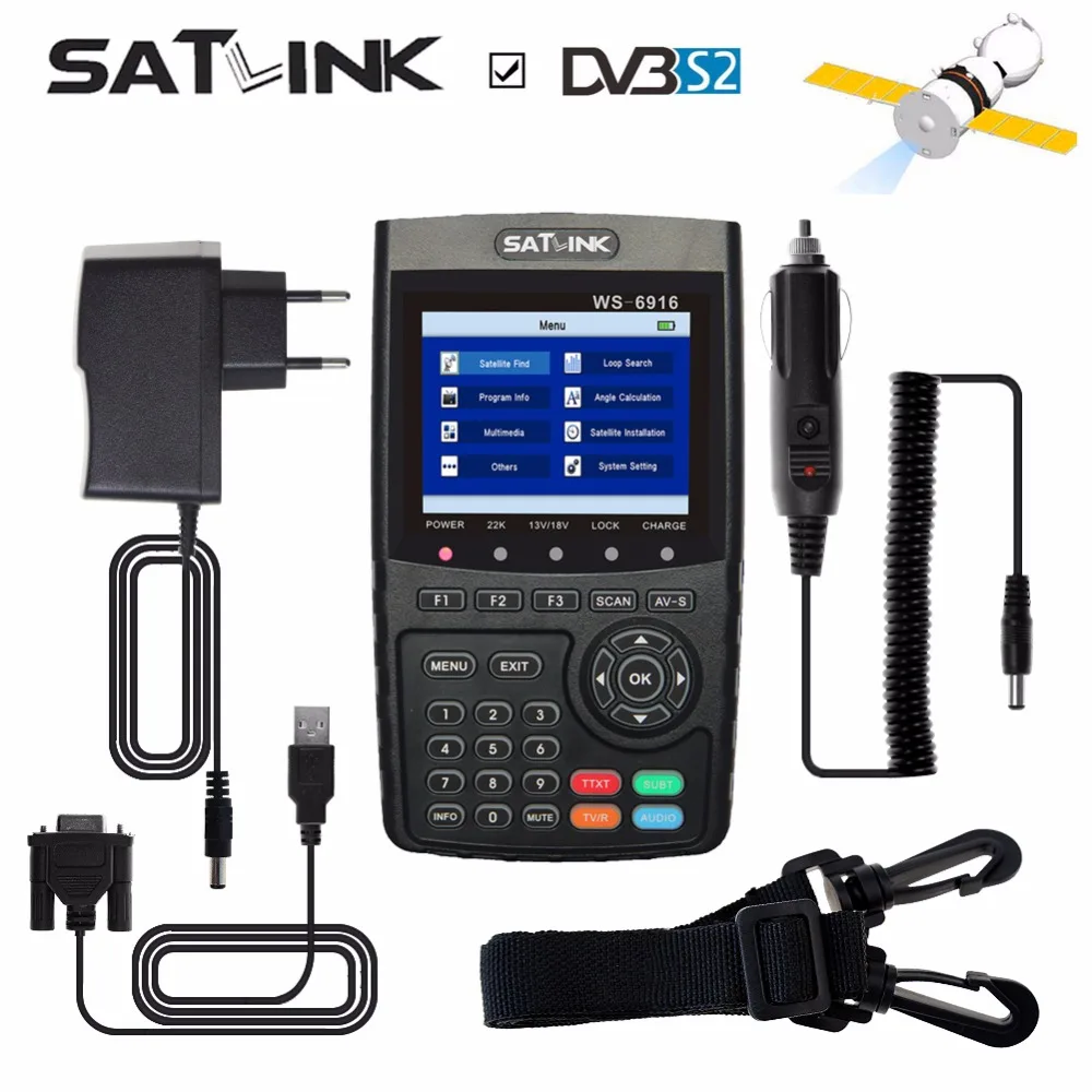 

[Genuine] Satlink WS-6916 HD DVB-S2 High Definition Satlink 6916 Satellite Finder 3.5 inch MPEG-2/MPEG-4 WS6916 Satellite Meter