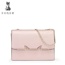 Foxer 2017 nueva bolsa de cuero de moda en relieve cadenas bolsa de diseñador de las mujeres bolsa pequeña bolsa de mensajero de hombro de cuero de calidad