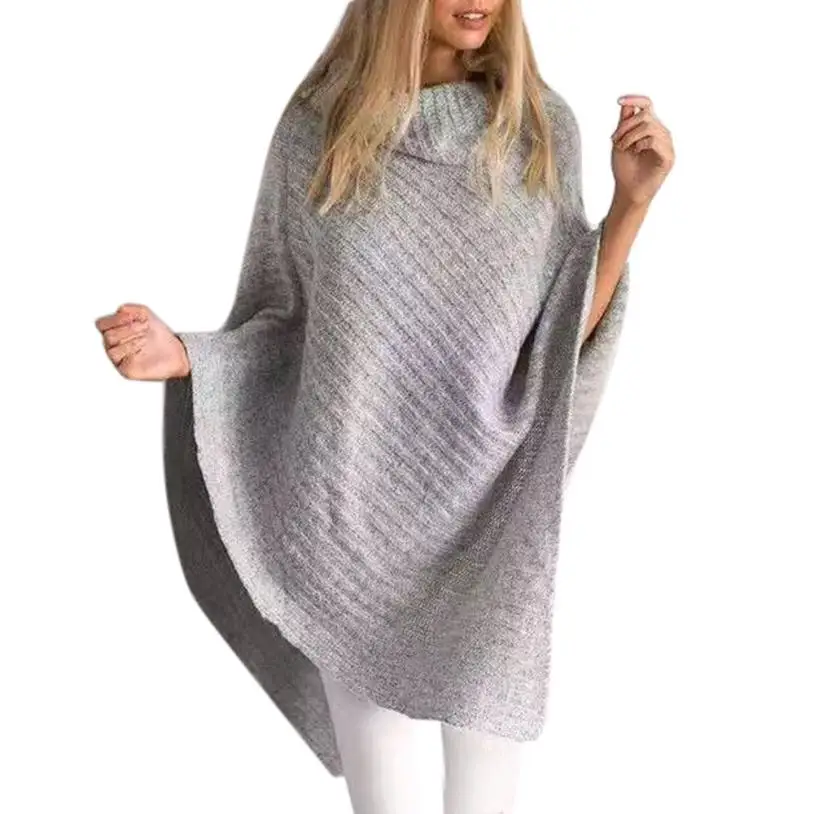 Women Irregular Cloak Loose pullover Shawl Cardigan Cover Up Sweater