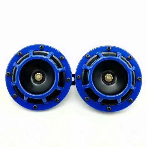 2 шт. 12 v 115DB супер громкий звуковой сигнал компактный электрический взрыв тон воздуха рог комплект для мотоциклов и автомобилей - Цвет: Deep Blue