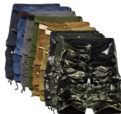 

2018 summer tooling camouflage cotton large size multi-pocket five in the pants