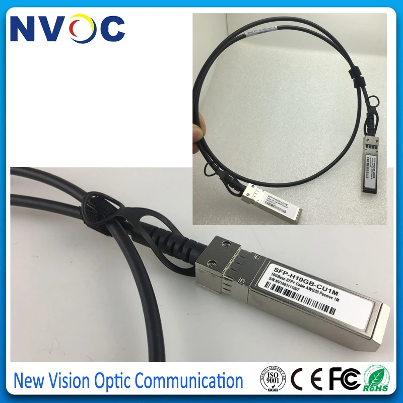 2 шт./лот, 10 Гб SFP+ DAC 1 м кабель 10GBASE-CU пассивный прямой медный Twinax SFP кабель 3 м, 5 м поддержка Mikrotik