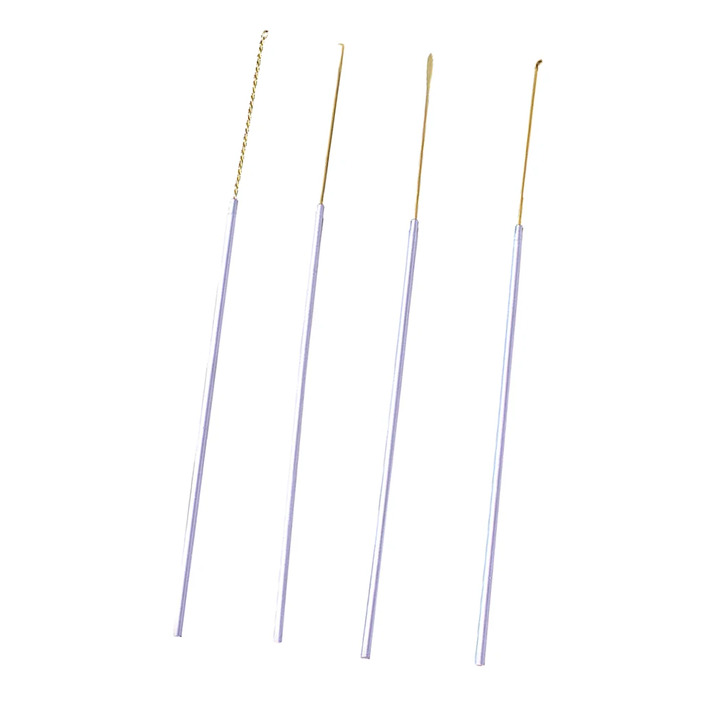 Set of 4pcs Copper Stainless Steel Ear Wax Pick Curette Earwax Removal Picker Earpick Cleaner Tool Kit For Kids Adults Home 5