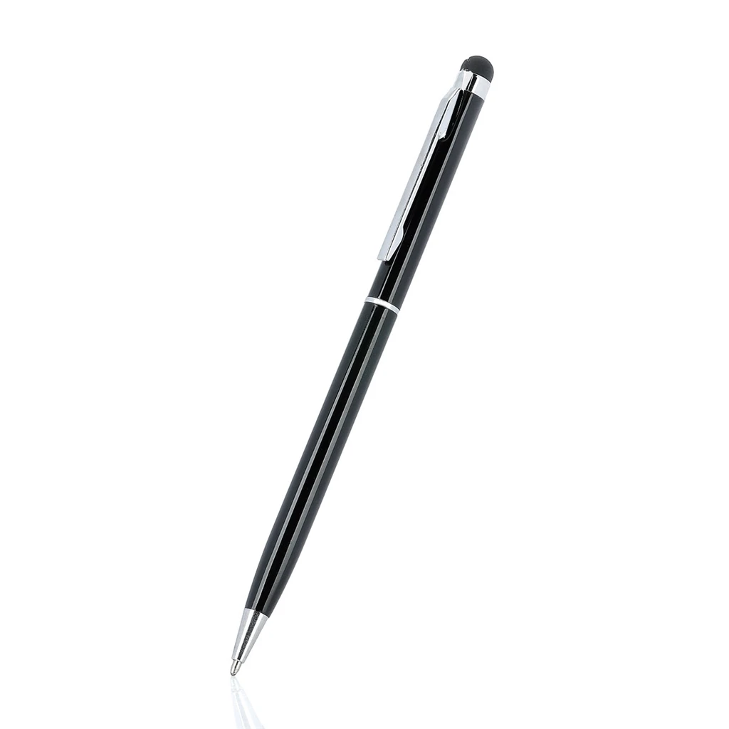 10x 2in1 Capacitive Stylus Pen/ Ballpoint Touchscreen Hand Writing Pen Black