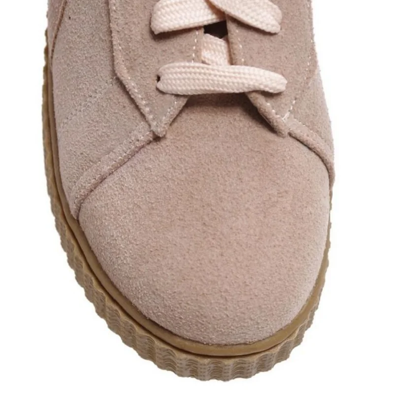 2019 الربيع البريطانية نمط جديد سميكة القاع عارضة حذاء مسطح للنساء الرجعية الدانتيل منصة المتسكعون الطلاب جولة الأحذية