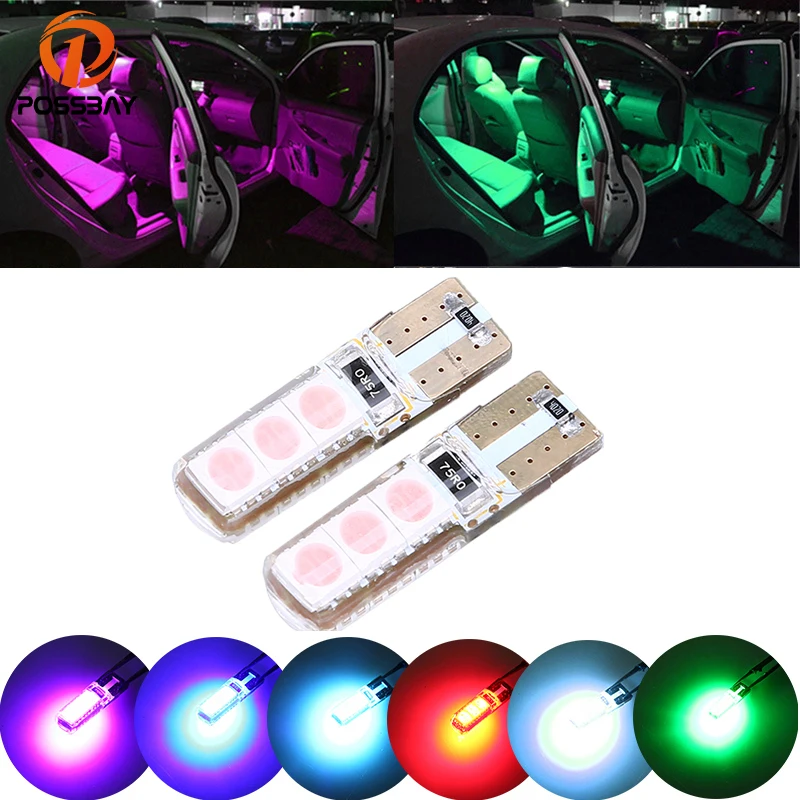 

POSSBAY Car Clearance Light Waterproof Silicone Shell T10 5050 6SMD LED Wedge Dome Bulb Parking Turn Signal Fog Light Lamps