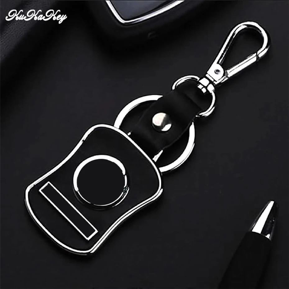 

For Mitsubishi Lancer Outlander Pajero Galant Colt Leather Keyring Car Emblem Key Chain Rings Fob Key Holder Keychain