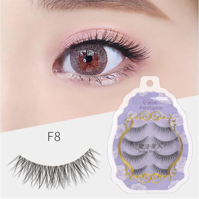

FM 4Pairs Mink Eyelash Natural Thick False Eyelash Maquiagem Eyelashes for Building Makeup Eyelashes Cilios Extension Cosmetics