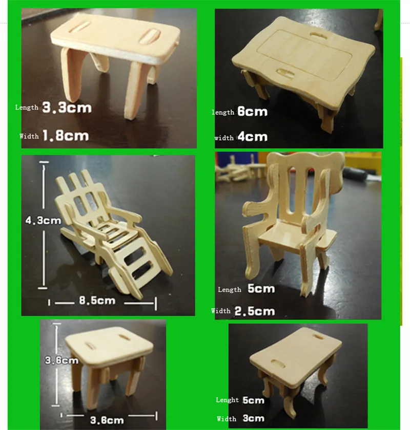 Деревянная миниатюрная мебель для кукол, сборный кукольный домик, наборы мини-мебели, ролевые игры, головоломки, игрушки для детей, девочек, детей