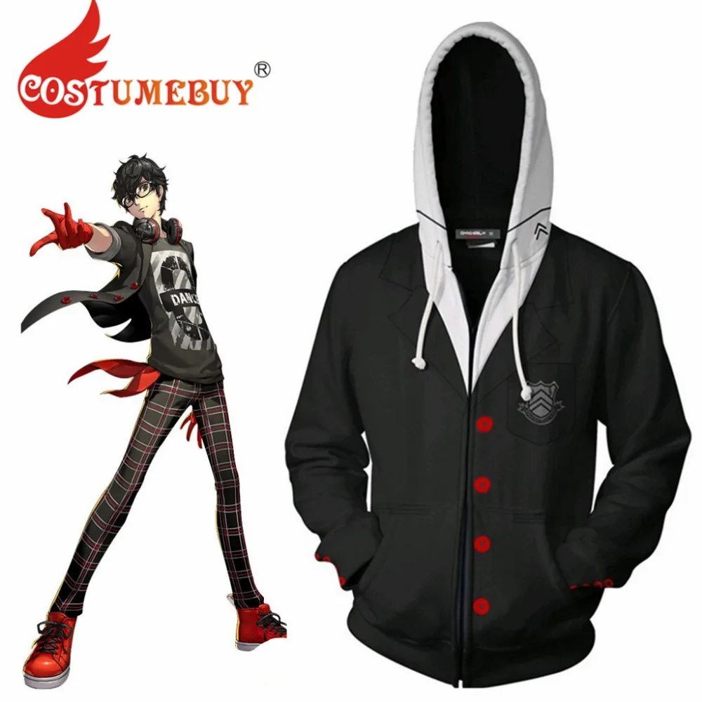 CostumeBuy Persona 5 Ren Amamiya Косплей куртка с капюшоном P5 Akira Kurusu толстовка длинными