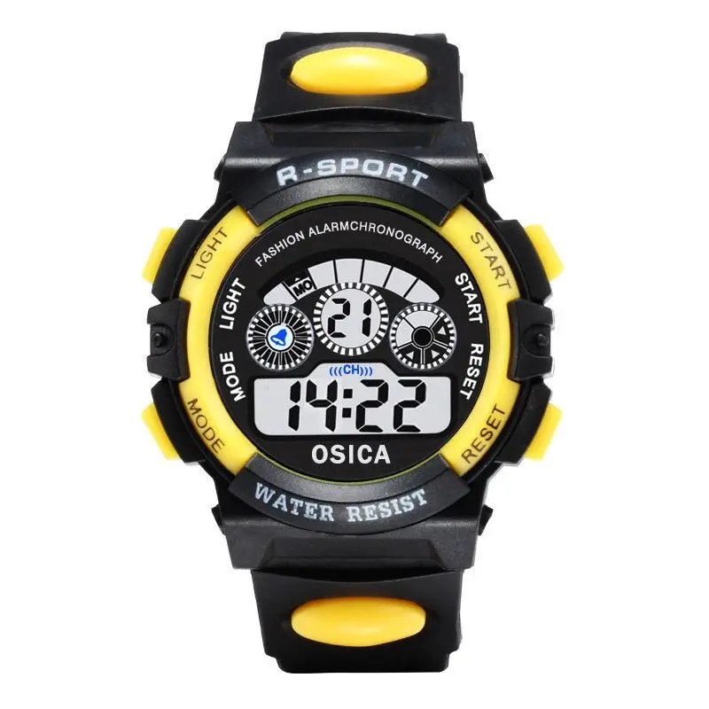 Мужские s часы лучший бренд класса люкс армейские электронные часы мужские уличные 30 м водонепроницаемые Авто Дата Будильник светодиодный часы Relogio детей - Цвет: Цвет: желтый