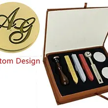 Mdlg Винтаж индивидуальный заказ две буквы изображение логотипа свадебные приглашения Воск уплотнительное штамп Щупы для мангала ложка подарочная коробка комплект