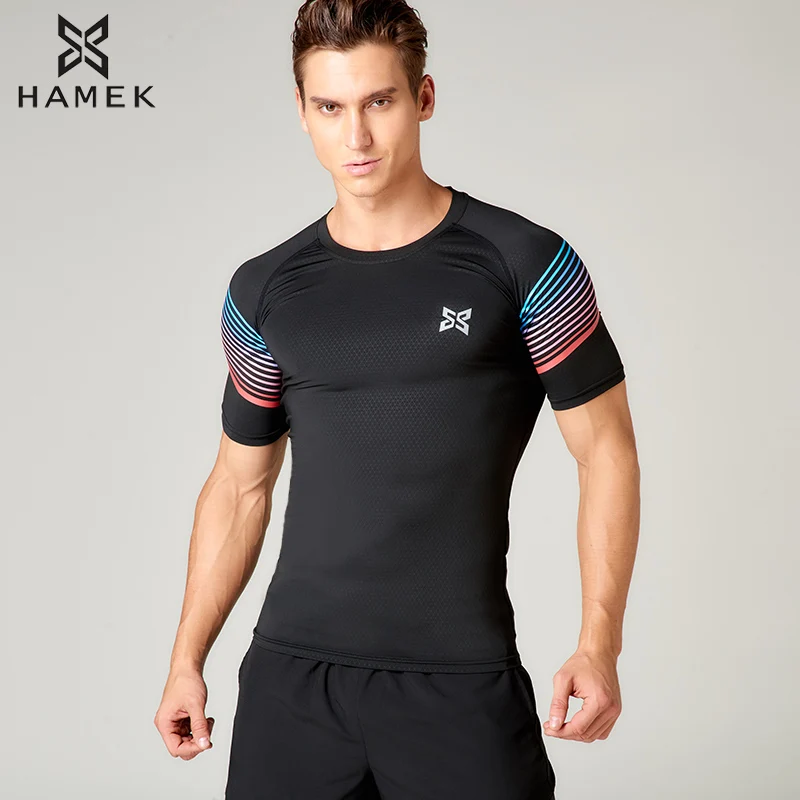 

Men Sport Clothing GYM Fitness Bodybuilding Running T-shirt Compression Tight Basketball Tennis Football Soccer Shirts Underwear