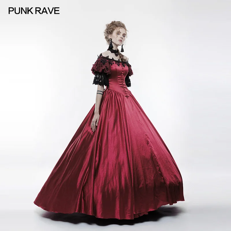 

PUNK RAVE Vintage Palace Gorgeous Long Dress Victorian Style Elegant Halloween Cosplay Dresses Gothic Lolita Wedding Party Dress
