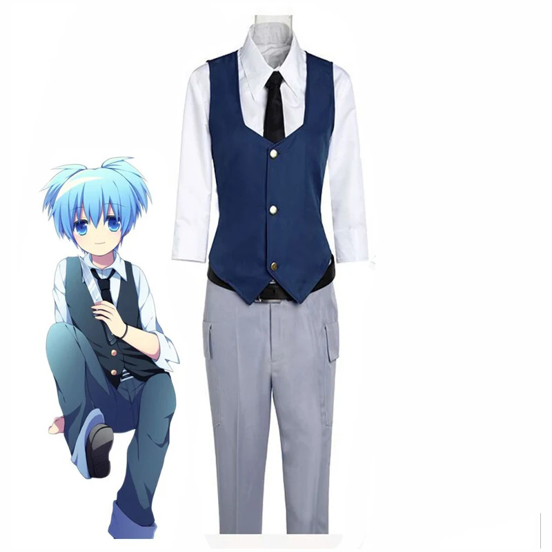 Full set without wig Аниме Piezas de некоего Антонио Aula Ansatsu Kyoushitsu шиота Нагиса Косплэй Disfraces Ropa унисекс Униформа эротические модель аниме Хэллоуин - Цвет: Full set without wig