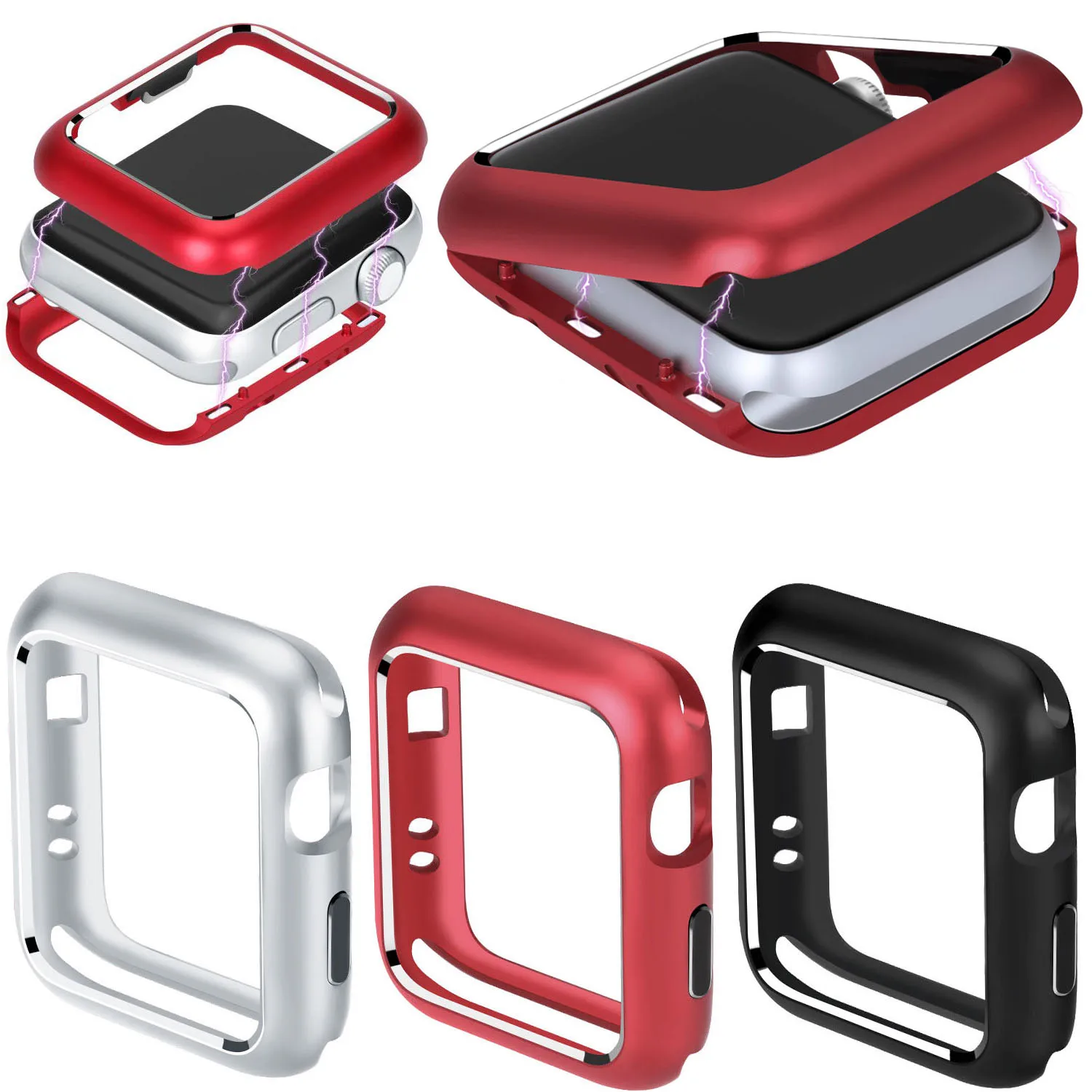 

Magnetic Watch Case for Apple Watch iWatch Series 2 3 Aluminum Metal Protection Cases Watchbands 42mm 38mm