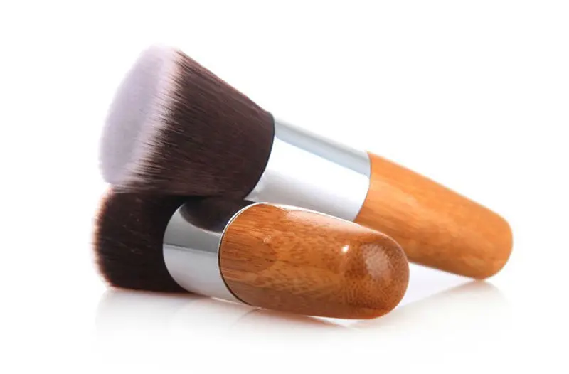 NEW Flat Top Buffer Bamboo Wooden Liquid Foundation Powder Bronzer