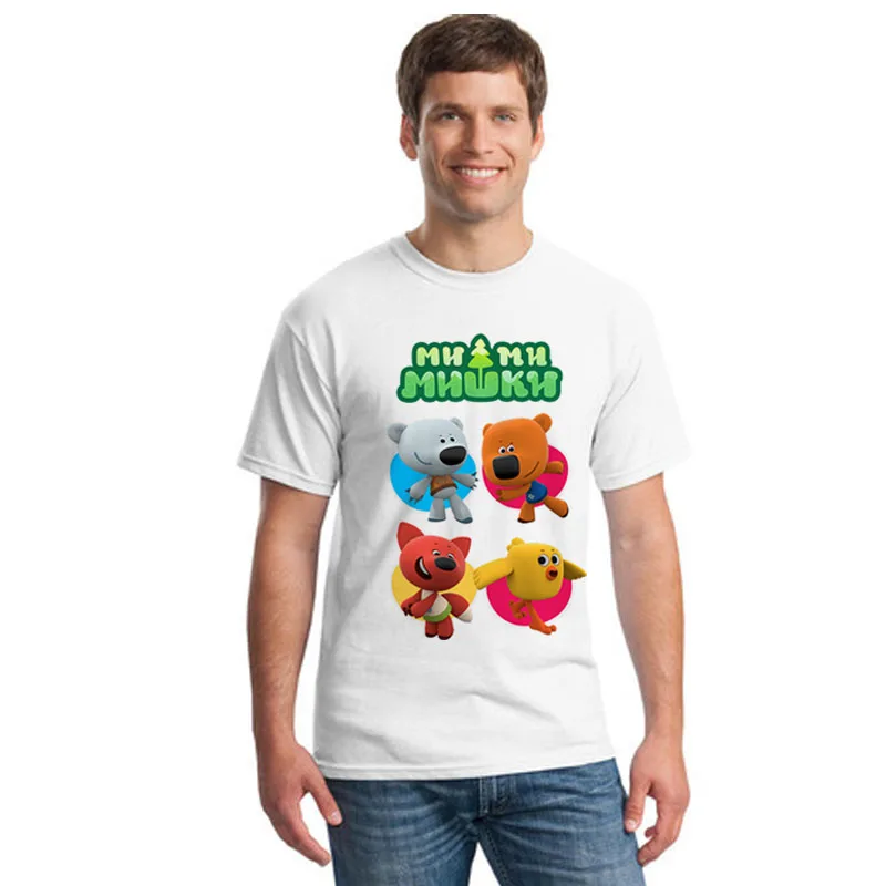 

Russia Anime Mimi Mishki T shirt MiMiMishki little bear t-shirt fashion Kids Adult tee Shirt Mi-Mi-Mishki family party cloth
