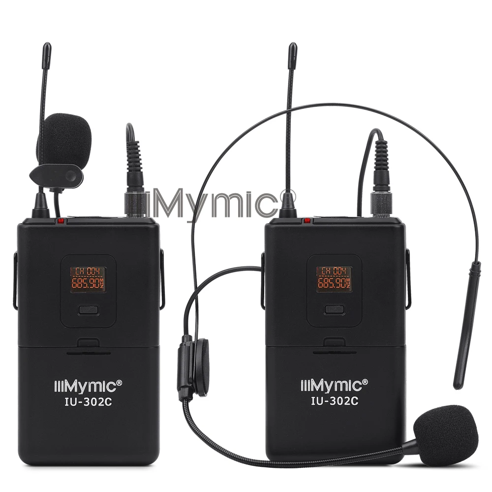 IiiMymic IU-302C UHF 600-700 МГц двухканальный поясной пакет+ лацканы+ гарнитура+ Портативная Профессиональная Беспроводная микрофонная система для DJ KTV