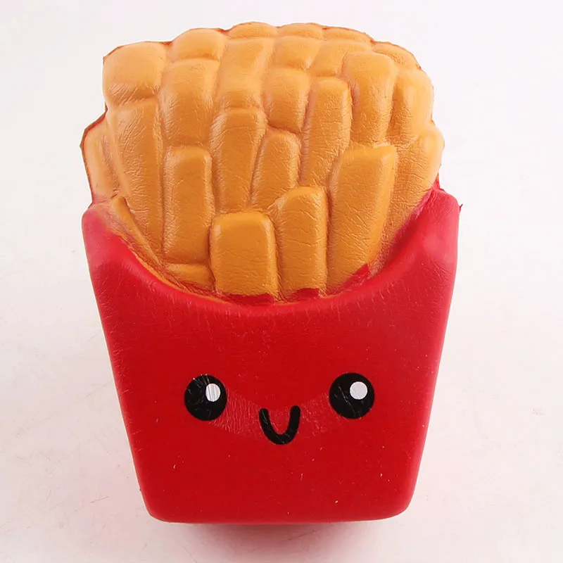 

Toy Kids Phone Strap Decor Cute Soft Squishy Squishi French Fries Food Squeeze Stress Square Stress Relief Antistress Squeeze