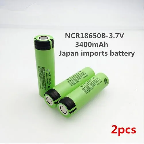 

2 pcs/lot Original Japan imports battery 18650 NCR18650B Rechargeable Li-ion battery 3.7V 3400mAh+Free shipping