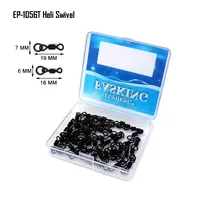 Eupheng 50 шт. матовый черный Карп Рыбалка Heli края Вертлюги микро крюк кольцо лидер линии Поворотный#4 15 мм